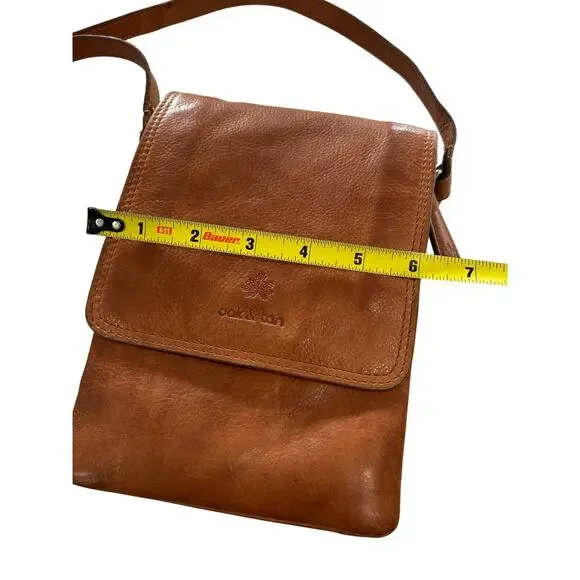 Oak & Tan Linzia Small Brown Leather Crossbody Bag Purse Minimalist Classic - Picture 11 of 12